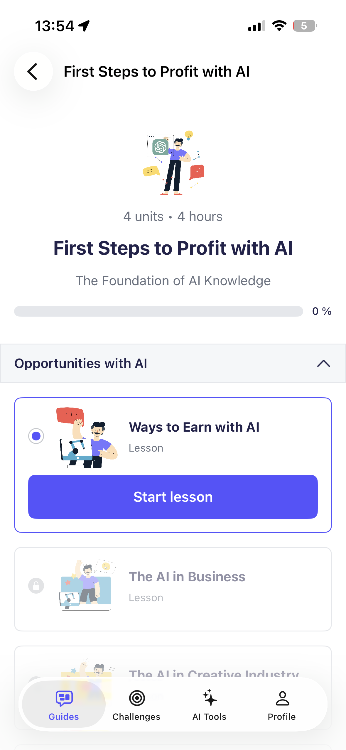 First steps to profit with AI course Coursiv 